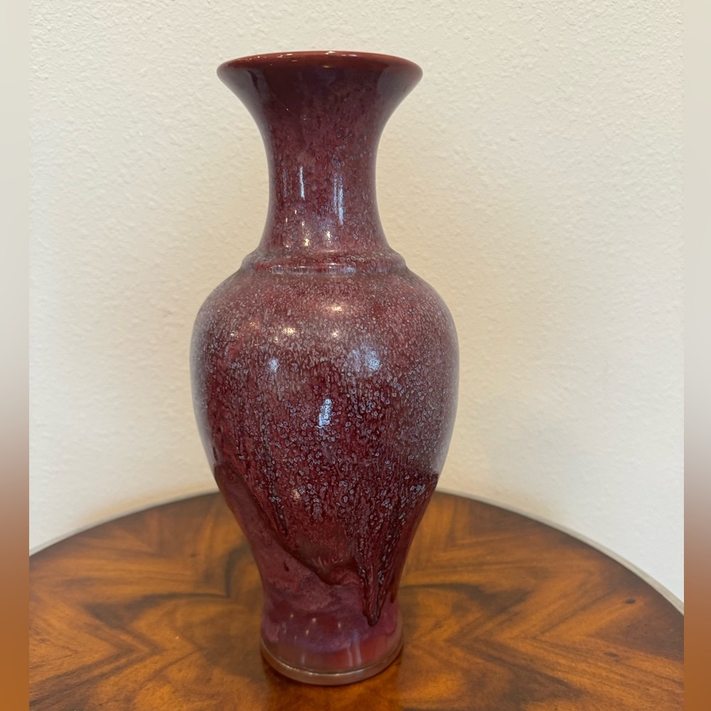 Chinese Jun Porcelain Handmade Vase 14” From China Jun Porcelain Research inst
